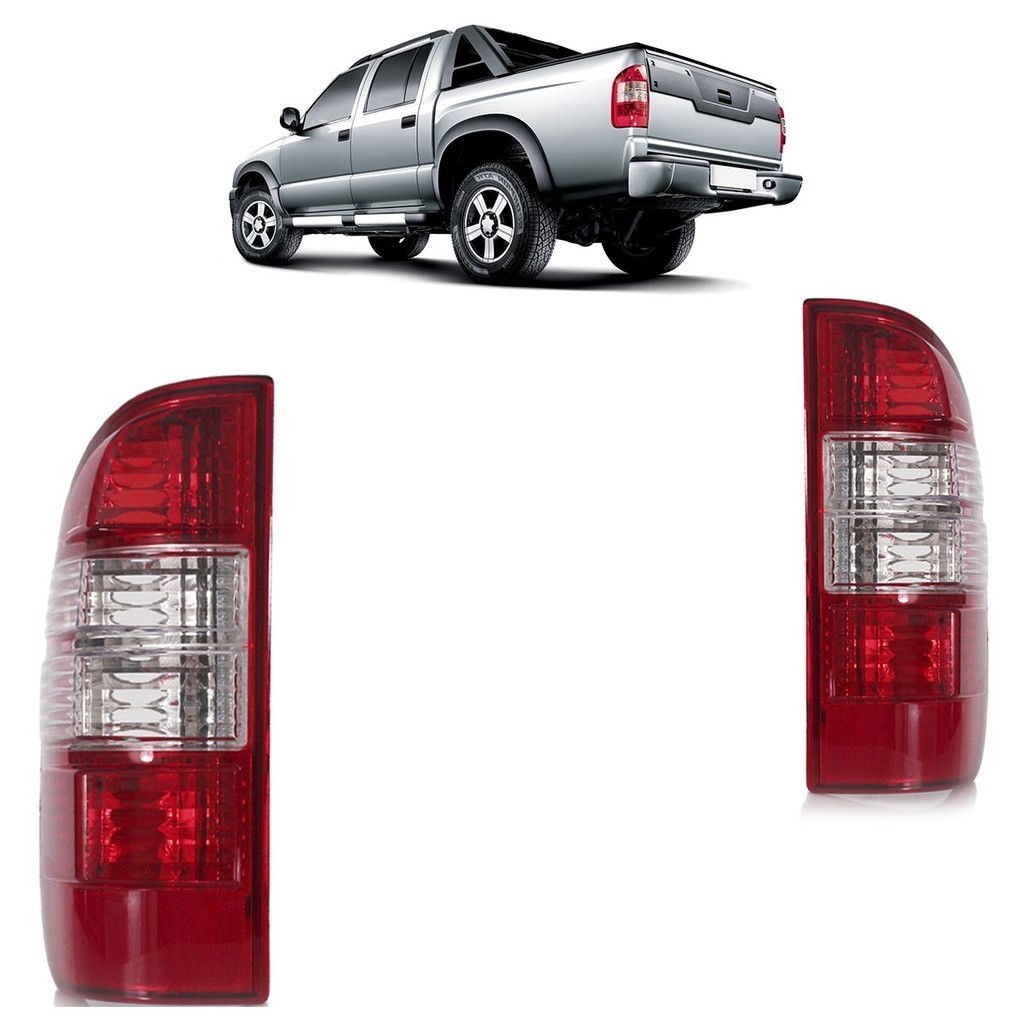 Lanterna Traseira S10 2010 2011 Cristal Bicolor Lente Estriada Acrílico em Oferta na Shopee