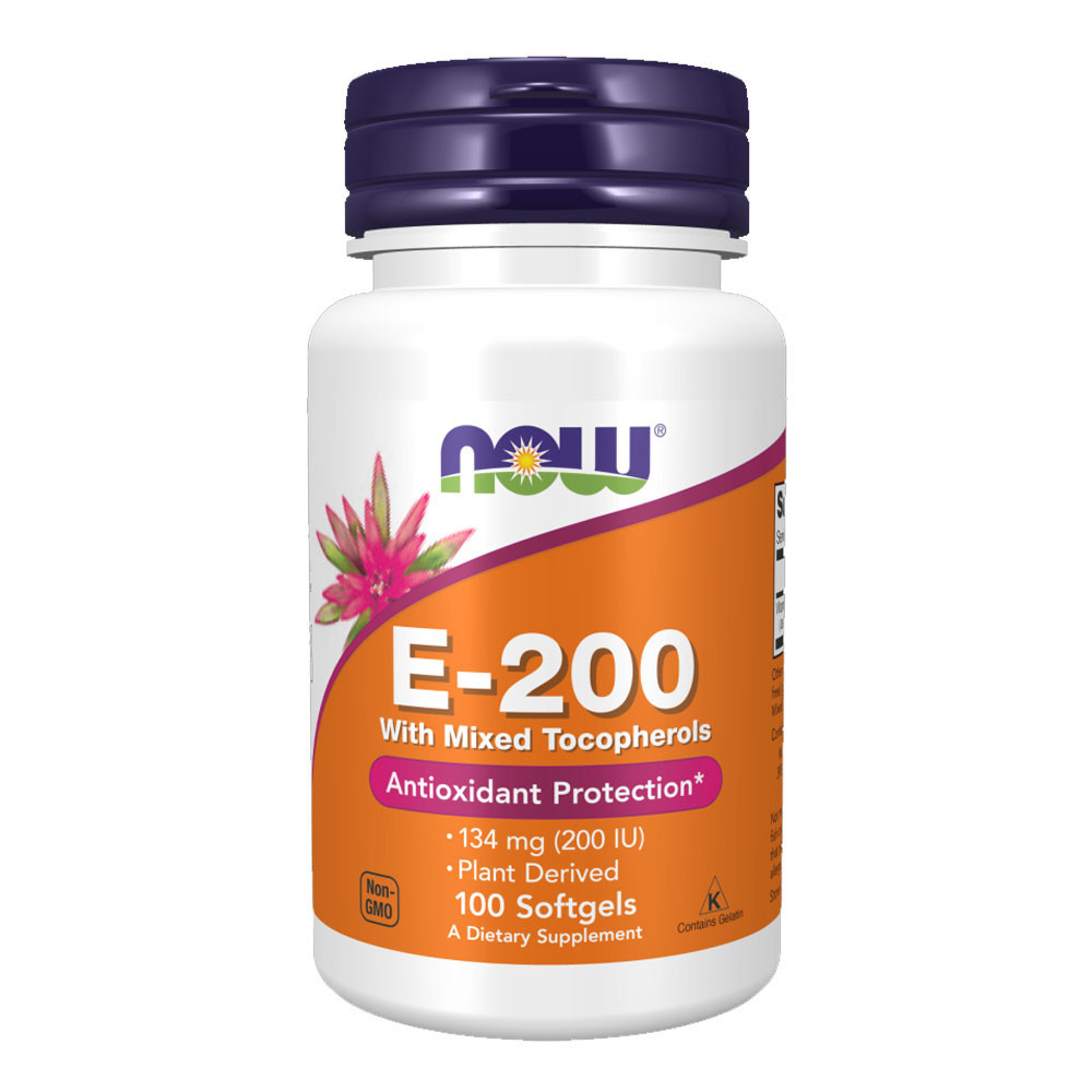 Vitamina E-200 Now Foods Tocoferóis 100Sof Importado em Oferta na Shopee