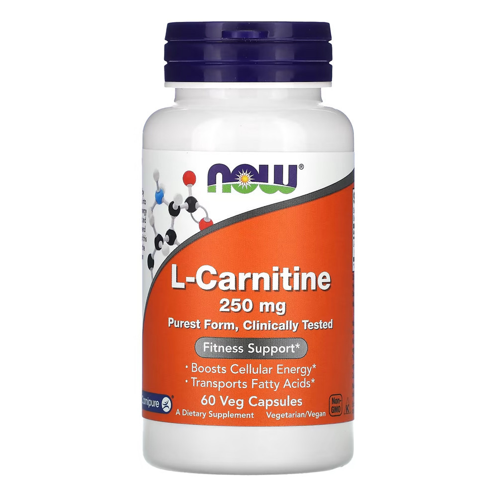 L-Carnitina 250mg Now Foods 60 Cápsulas Importado - Health