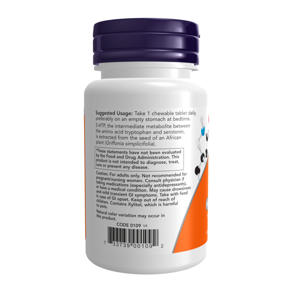 Detalhes do 5-HTP 100mg Now Foods 90 Chewables Importado