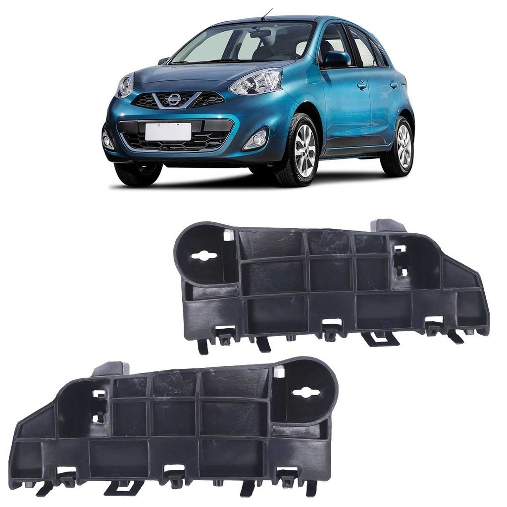 Suporte Guia Parachoque Dianteiro March 2015 2016 2017 2018 2019 2020 Preto - Spare Parts and Accessories for Vehicles