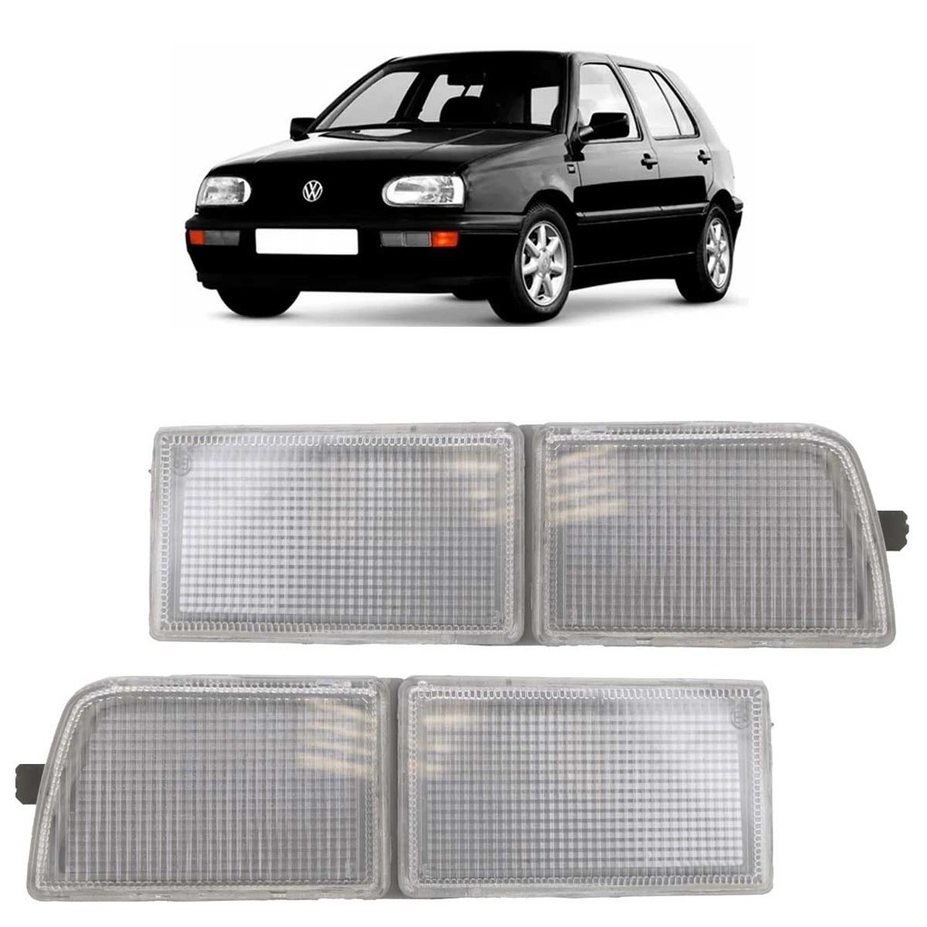 Aplique Pisca Seta Lanterna Dianteira Golf Gl/GLX 1994 1995 1996 1997 1998 Cristal Lente Estriada Acrilico - Spare Parts and Accessories for Vehicles