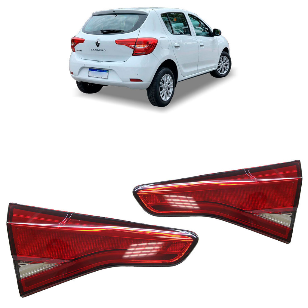 Lanterna Traseira Sandero 2020 2021 2022 2023 Porta-Malas Led Bicolor Lente Lisa Acrilico em Oferta na Shopee