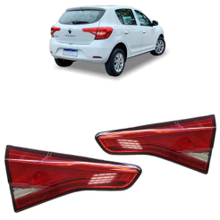 Lanterna Traseira Sandero 2020 2021 2022 2023 Porta-Malas Led Bicolor Lente Lisa Acrilico