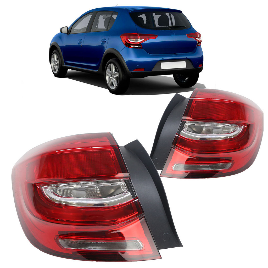 Lanterna Traseira Sandero 2020 2021 2022 2023 Led Bicolor Lente Lisa Acrilico em Oferta na Shopee