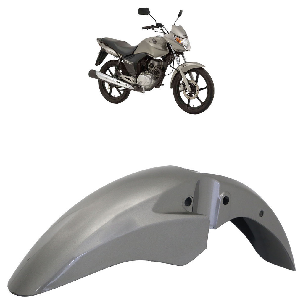 Paralama Dianteiro CG 150 Titan Flex 2009 2010 2011 2012 2013 Prata Liso - Spare Parts and Accessories for Vehicles