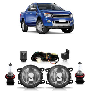 Kit Par Farol Milha Auxiliar Ranger 2013 2014 2015 2016 2017 2018 + Par Lâmpada Halógena Completo Lente Lisa Vidro em Oferta na Shopee