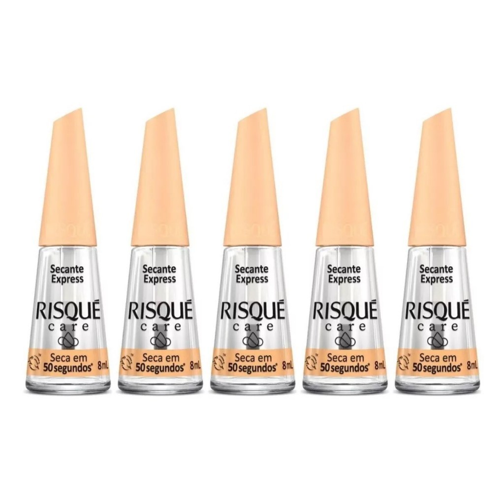 Kit 5 Esmalte Secante Express Risque - Secagem Rápida em 50 Segundos - Atacado