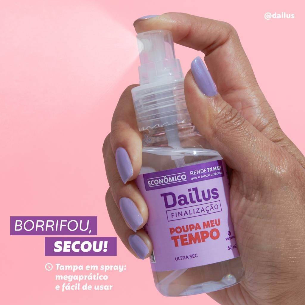 DAILUS: Spray Secante de Esmalte - Poupa Meu Tempo 60ml