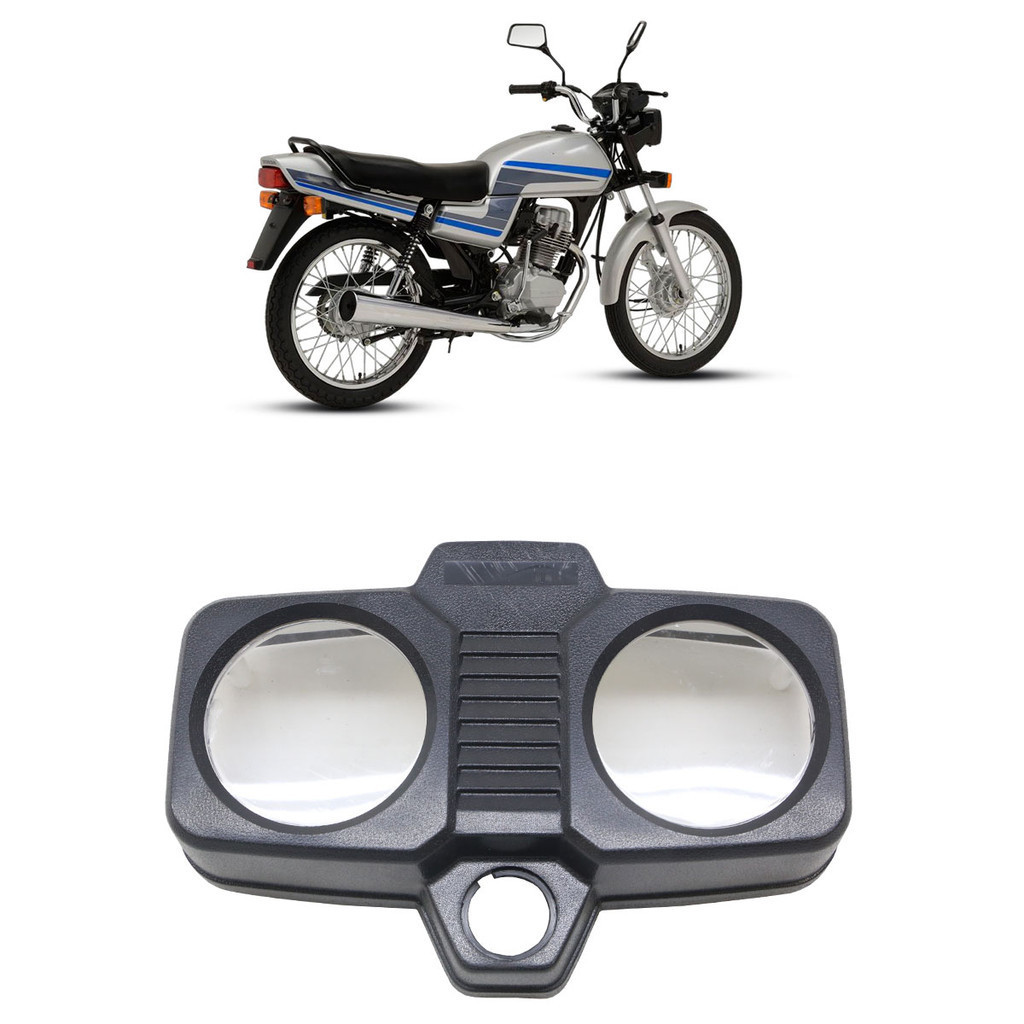 Carcaça Painel Superior CG 125 1983 1984 1985 1986 1987 1988 Preto Lente Acrilico - Spare Parts and Accessories for Vehicles