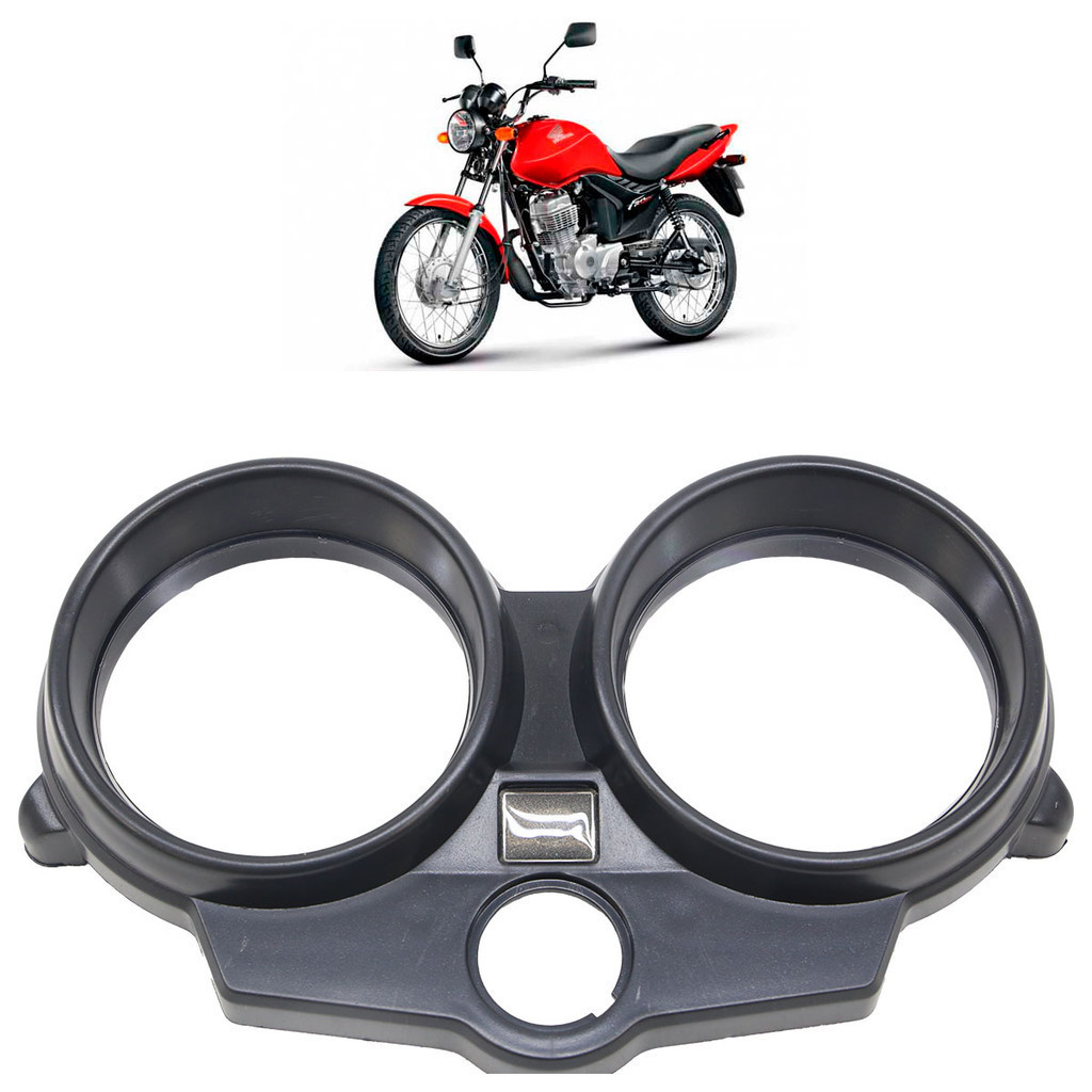 Carcaça Painel Superior CG 125 Fan 2009 2010 2011 2012 2013 Preto Liso Lente Acrilico - Spare Parts and Accessories for Vehicles