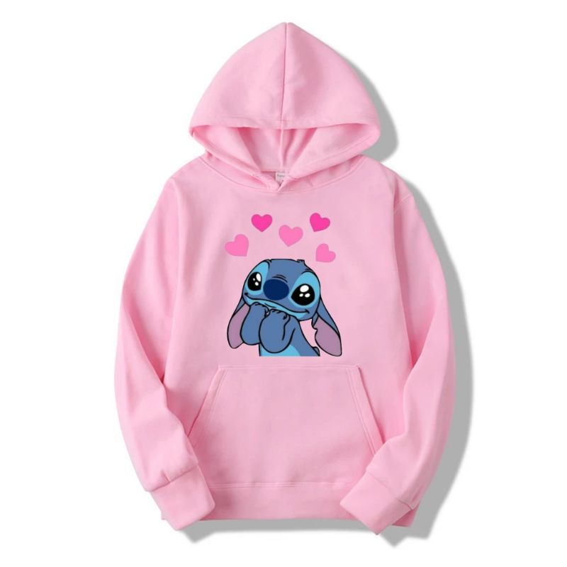 Moletom Canguru Com Capuz Estampado Infantil e Juvenil Stitch