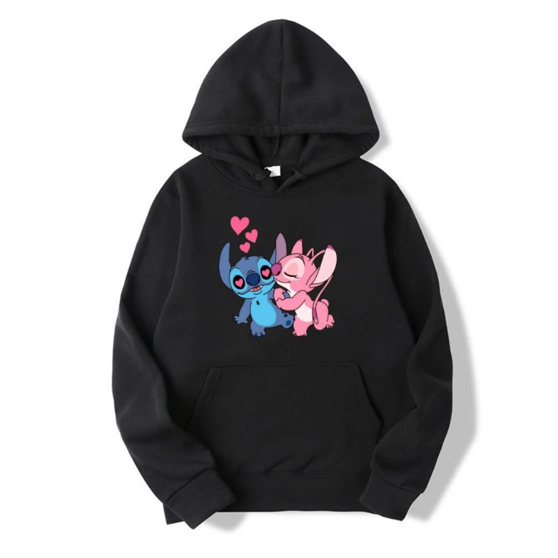 Moletom Com Estampa Canguru com Capuz Infantil e Juvenil Stitch Promoção