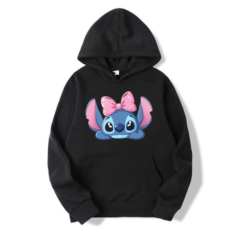 Moletom Canguru com Capuz Infantil e Juvenil Blusa de Frio Stitch Promoção Agasalho Inverno Casaco
