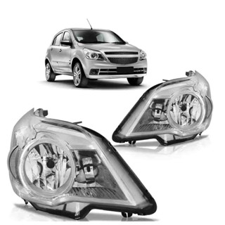 Farol Dianteiro Agile 2009 2010 2011 2012 2013 Máscara Cromada em Oferta na Shopee