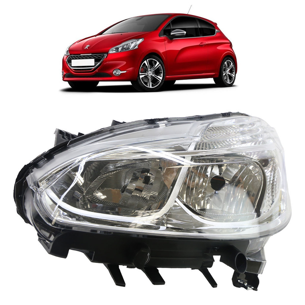 Farol Dianteiro 208 2013 2014 2015 2016 Máscara Cromada em Oferta na Shopee