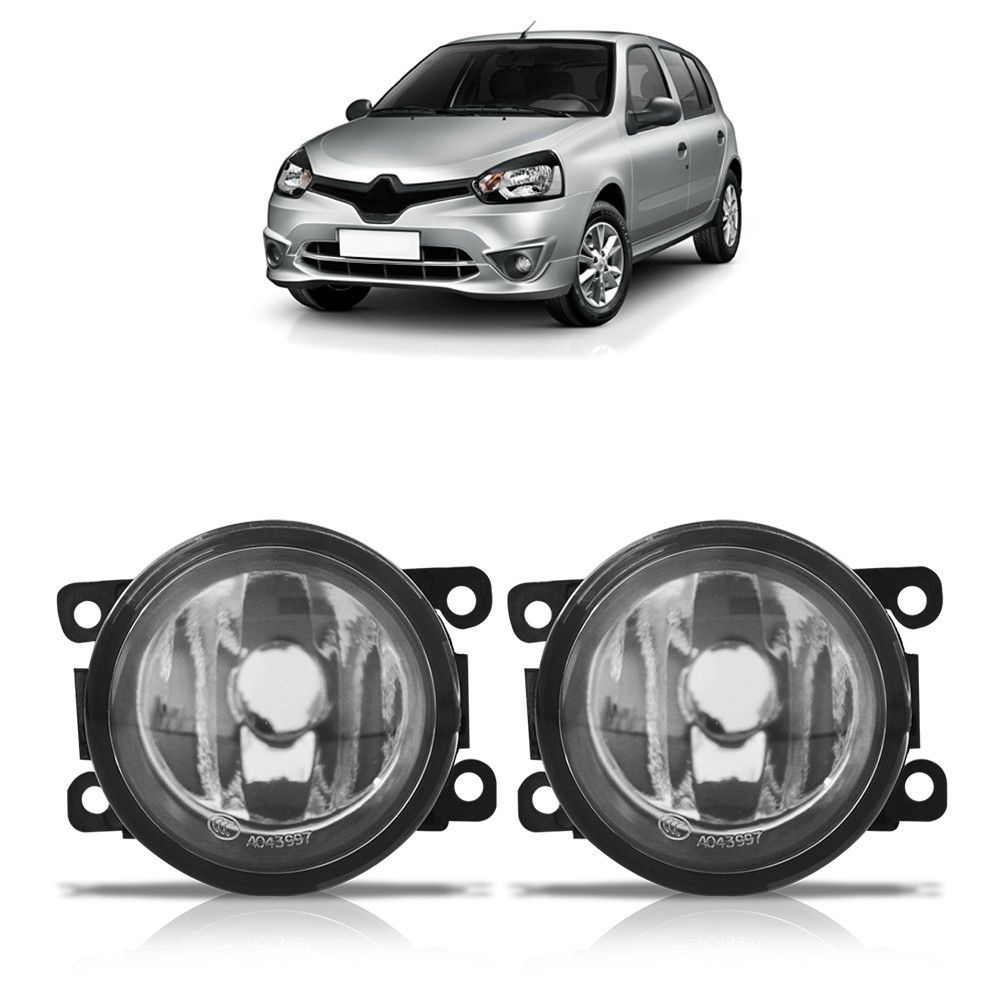Par Farol Milha Auxiliar Clio 2013 2014 2015 2016 Lente Lisa Vidro Foco Manual