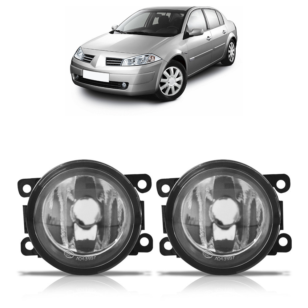Par Farol Milha Auxiliar Megane 2006 2007 2008 2009 Lente Lisa Vidro Foco Manual em Oferta na Shopee