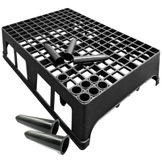 Kit 1 Bandeja Caixa 187 Células Completas Com Tubetes 55cm Plantio Produção Cultivo Mudas Planta