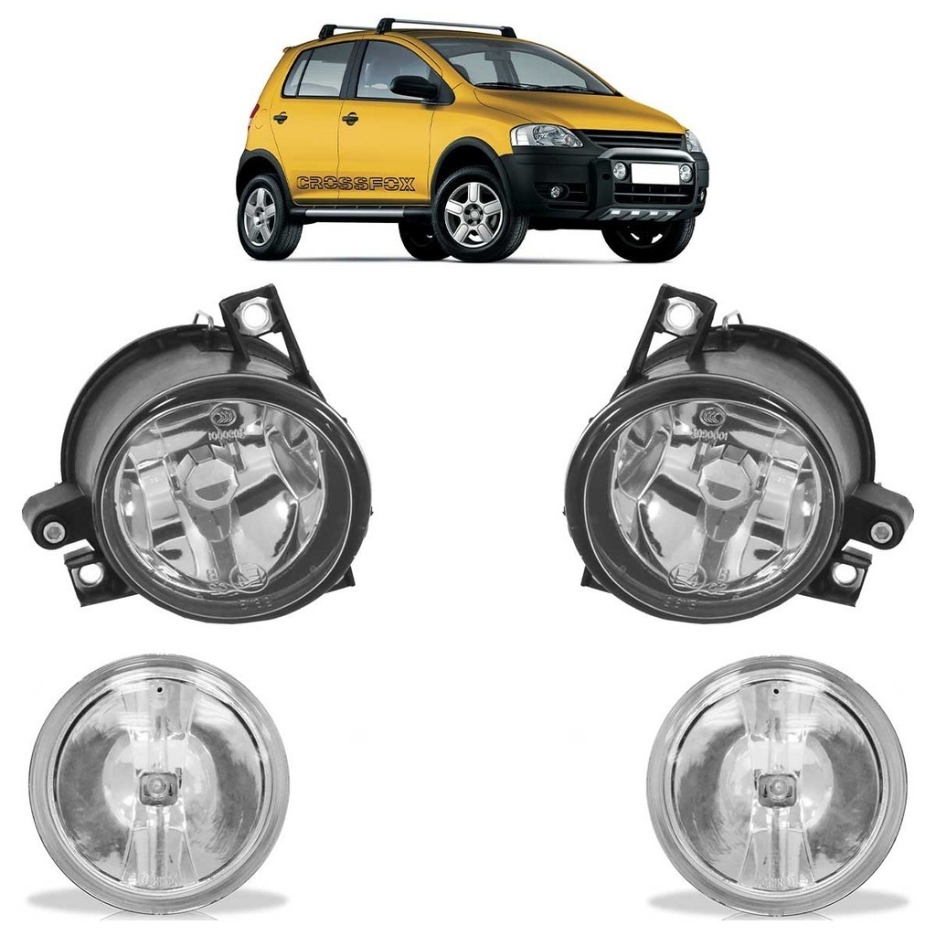 Kit Farol Neblina + Farol de Milha Crossfox Gol Rallye Saveiro Parati Surf G4 2005 2006 2007 A 2010