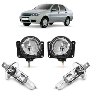 Kit Par Farol Milha Auxiliar + Par Lâmpada H1 Siena 2001 2002 2003 2004 2005 2006 2007 2008 2009 2010 2011 2012 A 2015 em Oferta na Shopee