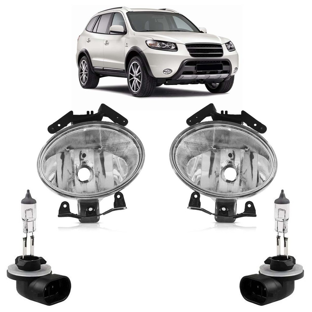 Kit Par Farol Milha Auxiliar + Par Lâmpada H27 Santa Fé 2007 2008 2009 2010 em Oferta na Shopee
