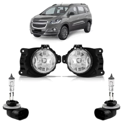 Kit Par Farol Milha Auxiliar + Par Lâmpada H27 Spin 2012 2013 2014 2015