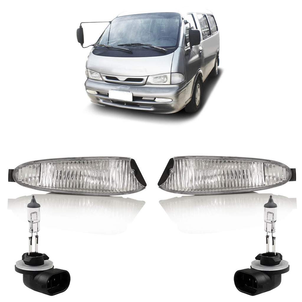 Kit Par Farol de Milha Auxiliar + Par Lâmpada H27 Besta 1998 1999 2000 2001 2002 2003 2004 - Spare Parts and Accessories for Vehicles