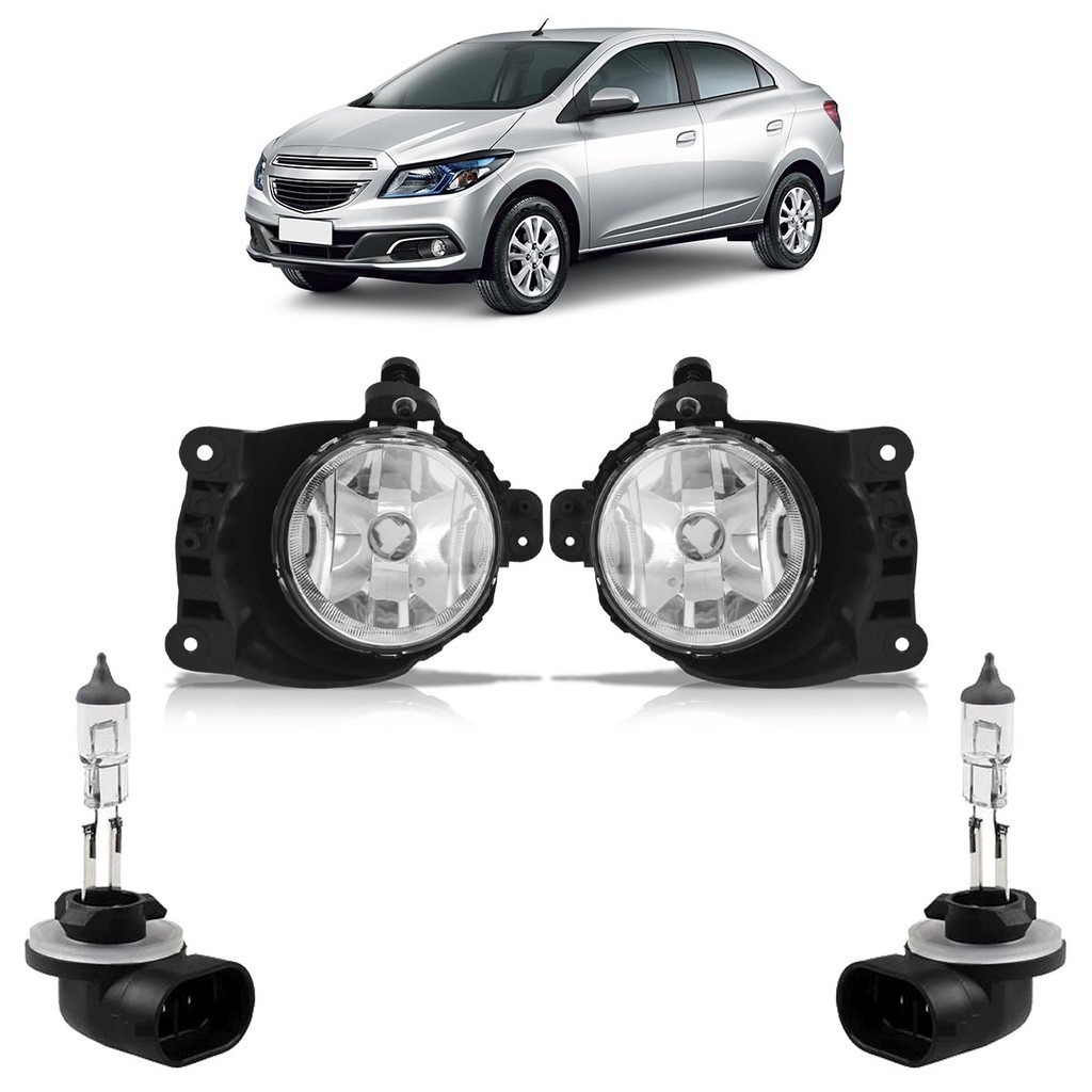 Kit Par Farol Milha Auxiliar + Par Lâmpada H27 Prisma 2013 2014 2015 2016 2017 2018 2019 em Oferta na Shopee