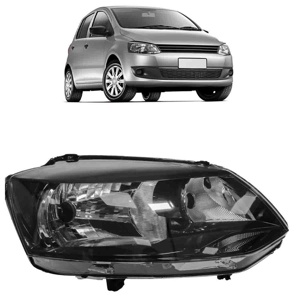 Farol Dianteiro Fox 2010 2011 2012 2013 2014 Máscara Negra - Spare Parts and Accessories for Vehicles