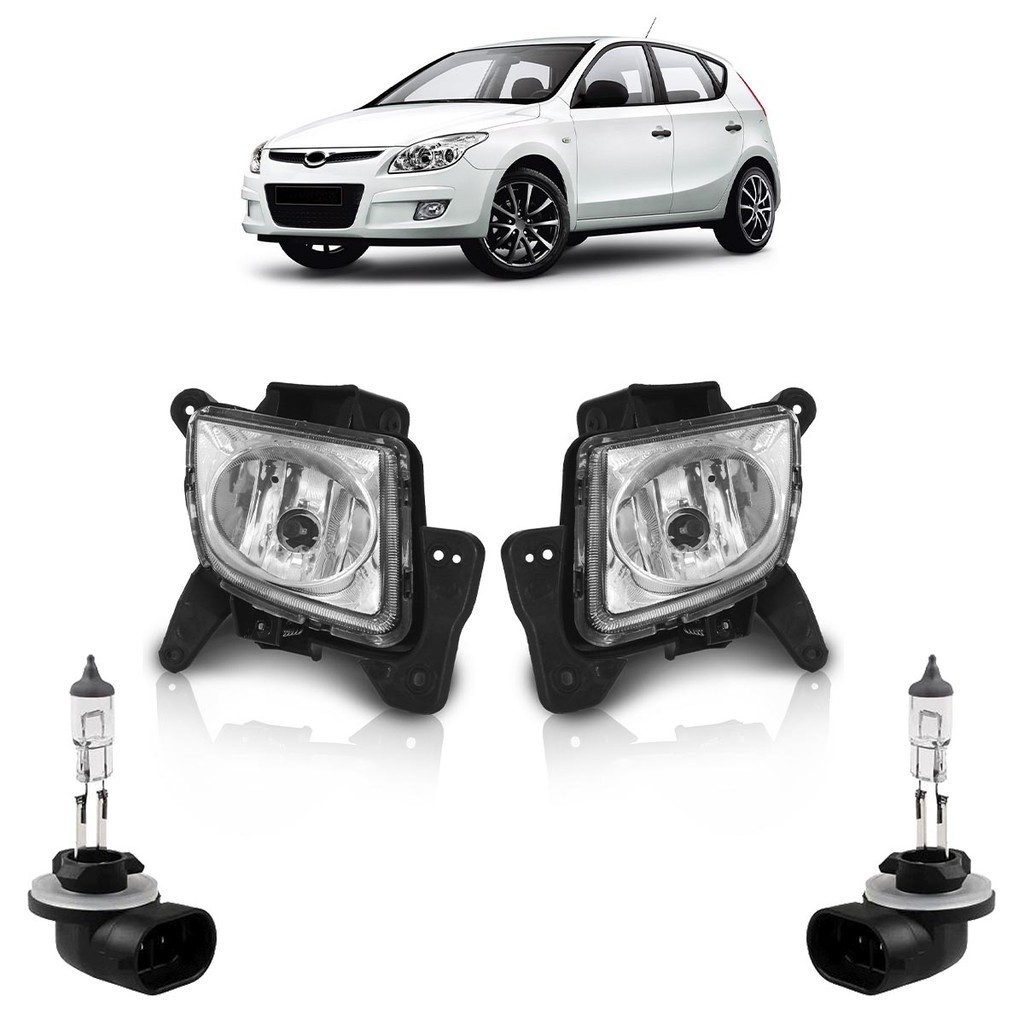 Kit Par Farol Milha Auxiliar + Par Lâmpada H27 I30 2009 2010 2011 2012