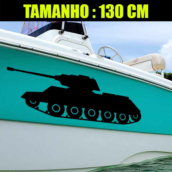 Adesivo Lateral de Barco 2 Lados - Tanque De Guerra