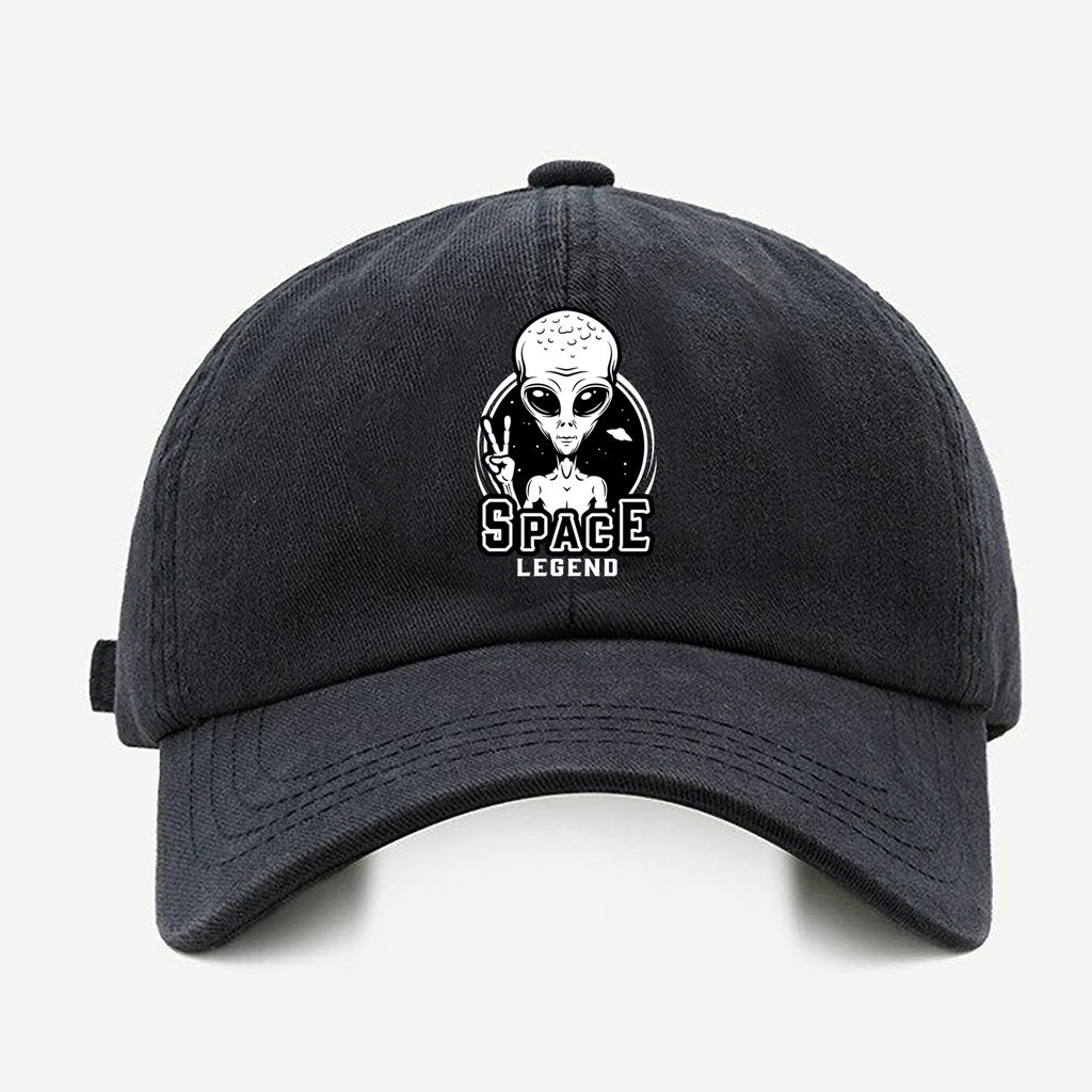 Bone baseball Masculino Bege Preto Branco Space Legend Alien