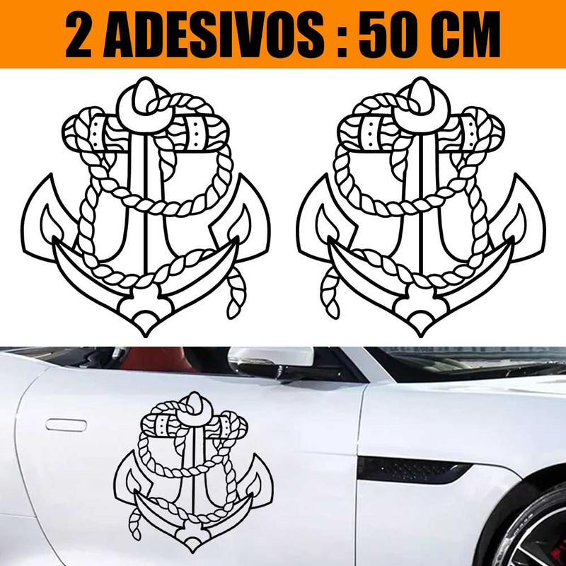 Kit Adesivos Carro Caminhão 2 Lados - Ancora e Cordas