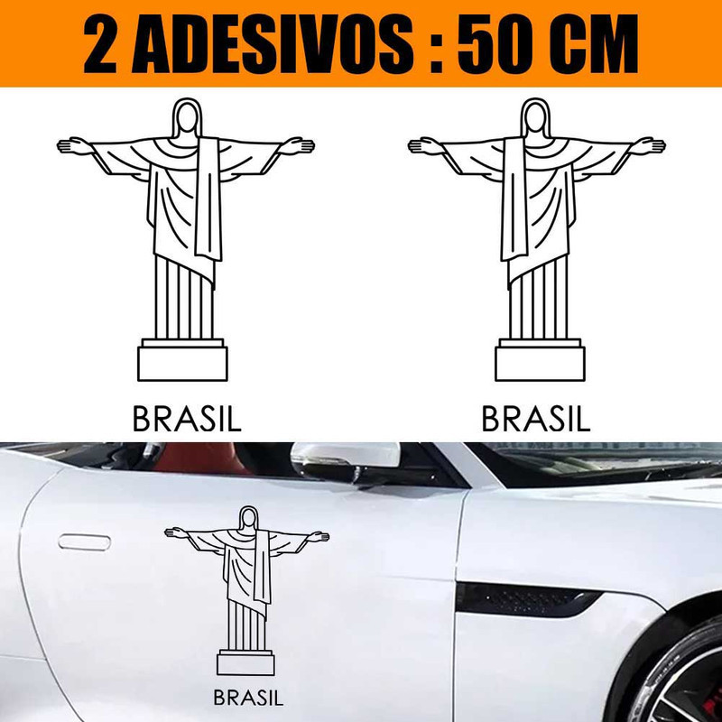 Kit Adesivos Carro Caminhão 2 Lados - Cristo Redentor