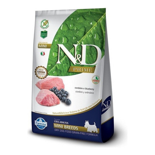 N&D Prime Cães Adulto Mini Cordeiro Blueberry 10kg em Oferta na Shopee