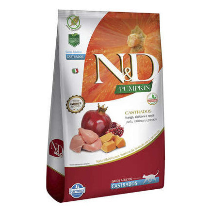 N&D Pumpkin Gato Castrado Frango Abóbora 1,5kg em Oferta na Shopee