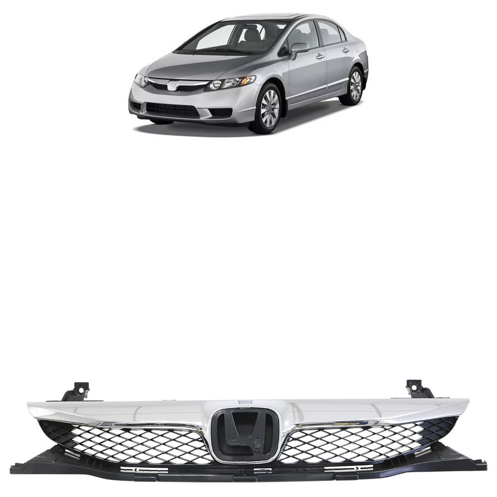 Grade Central Civic 2009 2010 2011 Moldura Cromada em Oferta na Shopee