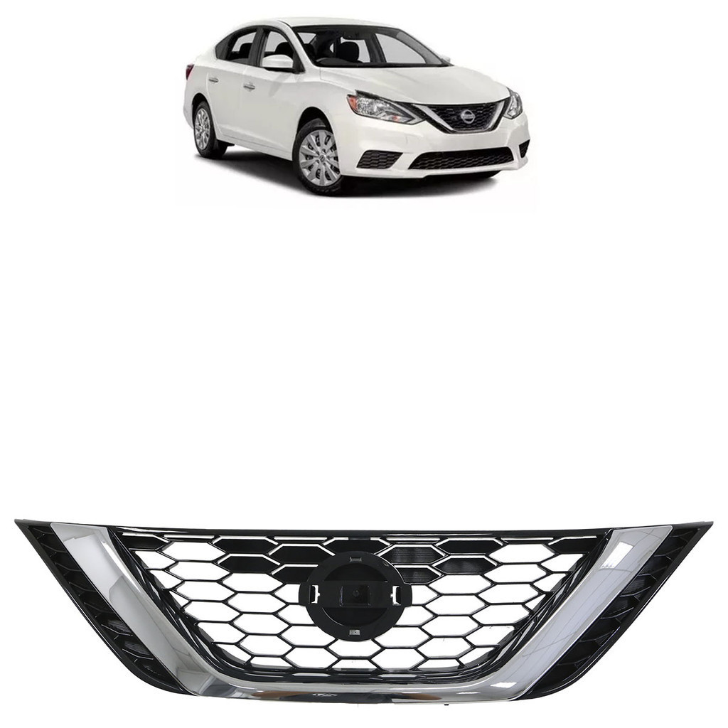 Grade Central Sentra 2016 2017 2018 2019 2020 Blackpiano Com Moldura Cromada em Oferta na Shopee