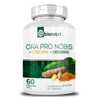 Ora Pro Nobis + Cúrcuma Longa Açafrão + Gengibre 60 Cápsulas 500Mg