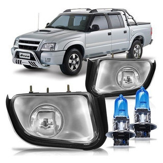 Kit Farol Milha Auxiliar S10 2001 2002 2003 2004 2005 2006 2007 2008 2009 2010 2011 Blazer Pitbull Com Super Branca - Spare Parts and Accessories for Vehicles