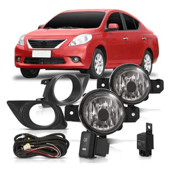 Kit Farol Milha Auxiliar Versa 2012 2013 2014 Lente Lisa Vidro