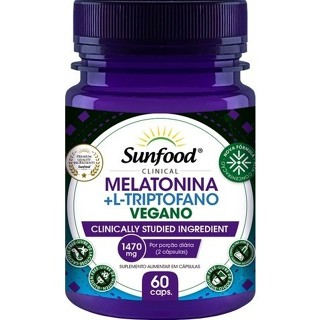 Melat onina L-Triptofano Vegano 1470mg 60 Cápsulas - Sunfood