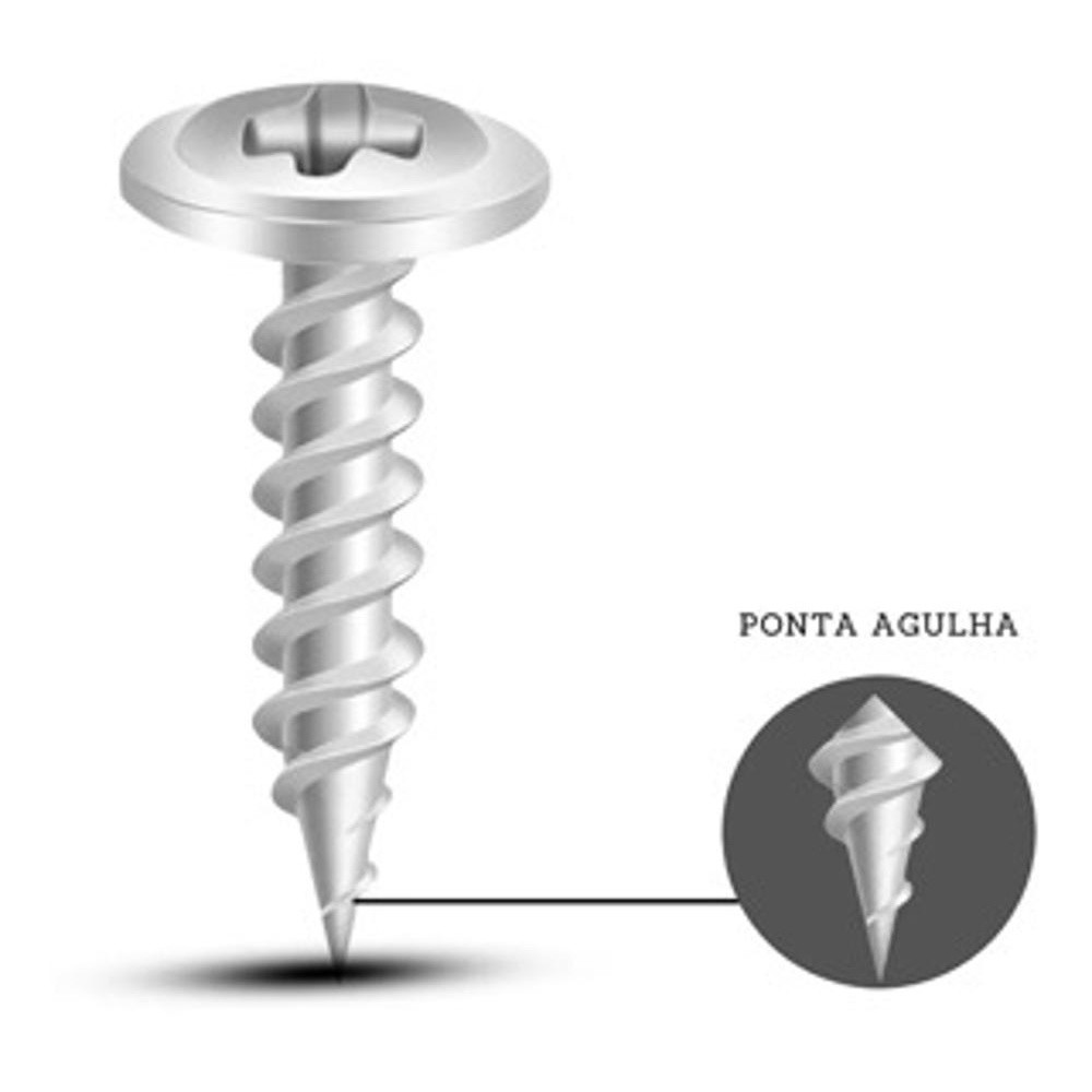 Parafuso Ponta Agulha Para Forro De Pvc 4,2x13 Cx 500pcs em Oferta na Shopee