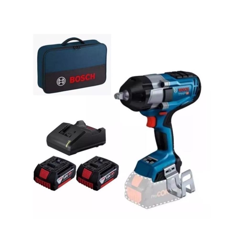 Chave De Impacto Biturbo Gds 18v-1000 Bosch + 2 Baterias 4ah + Carregador Bivolt + Bolsa - Home & Living