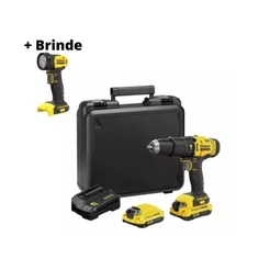 Parafusadeira Furadeira Impacto Scd711c2k STANLEY + 2 Baterias 1.5ah + Carregador Bivolt + Lanterna