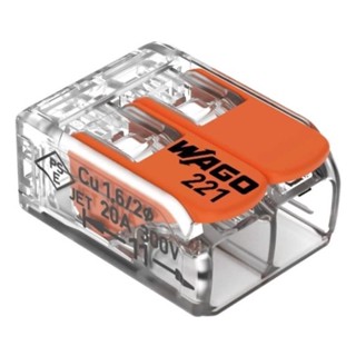 Conector Wago Compacto Emenda 2 Fios 221-412 - Kit 20 Peças