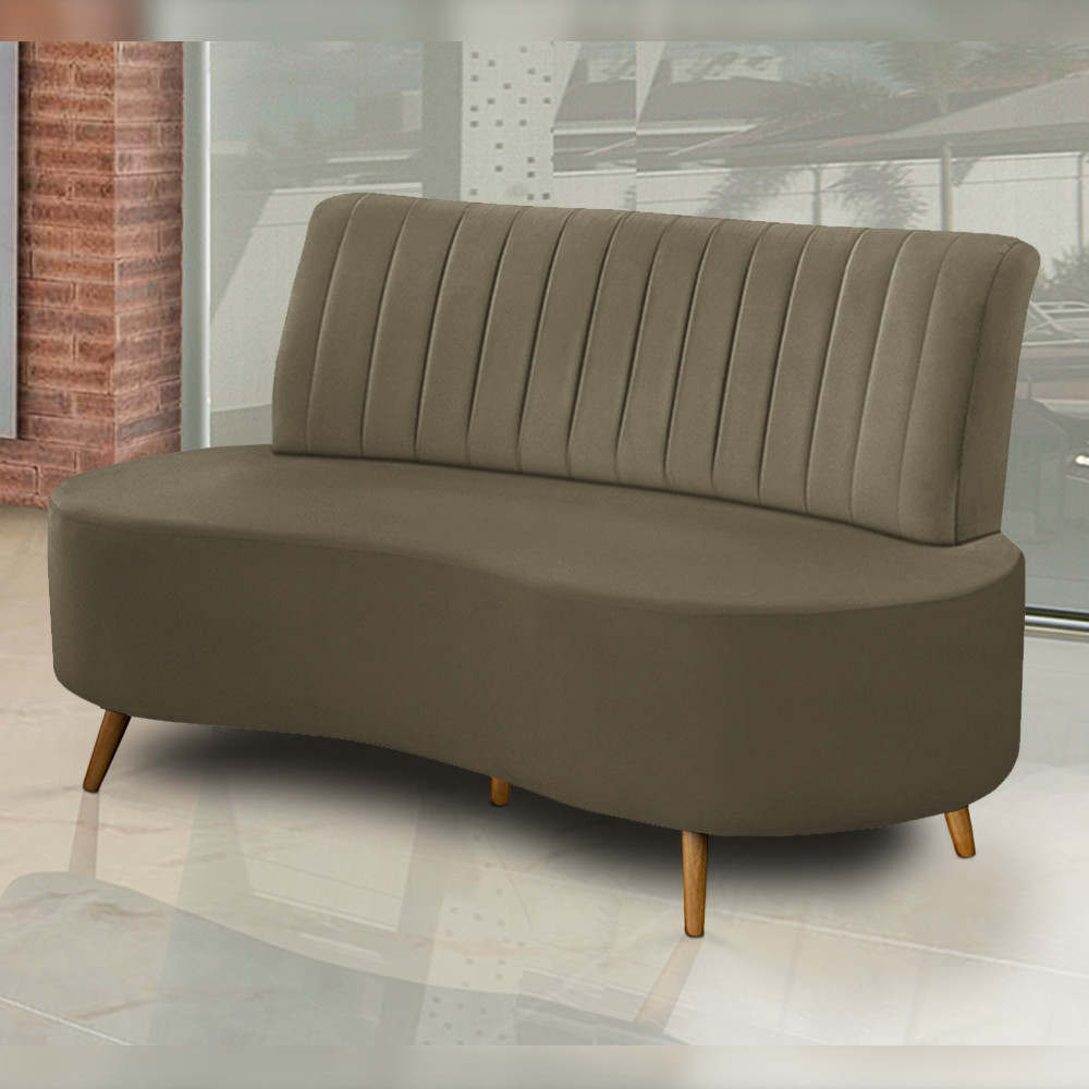 Sofá Decorativo 1,35M 2 Lugares Katara Veludo Capuccino - Gran Belo