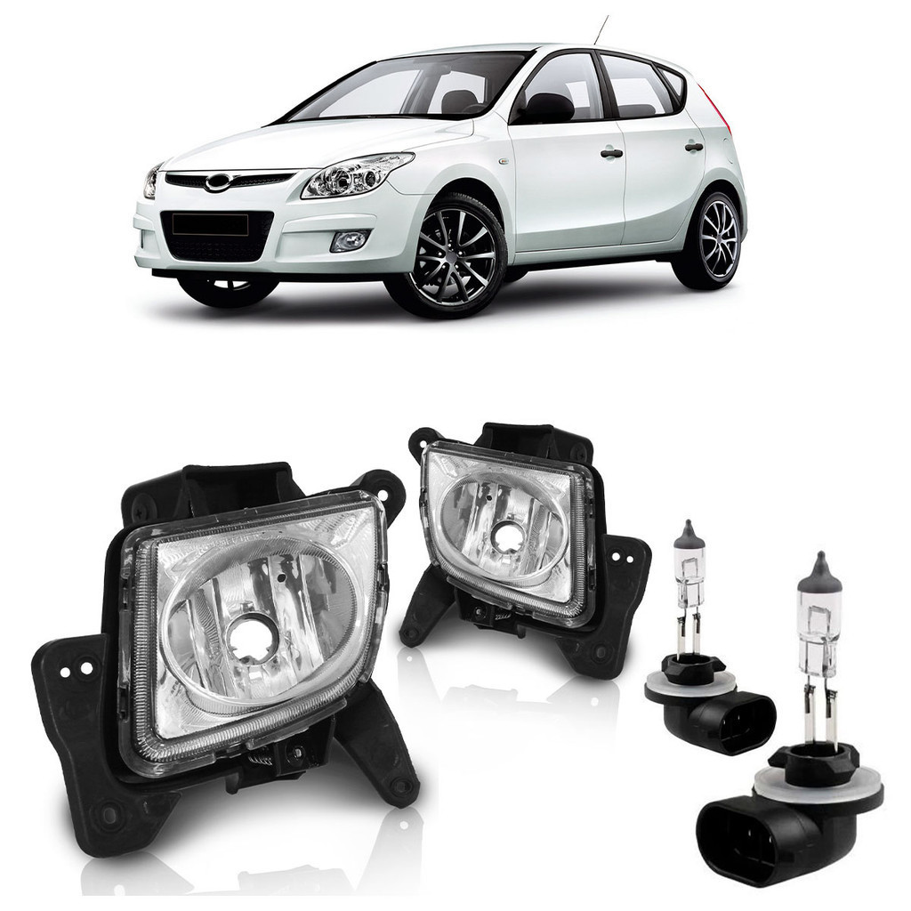 Farol Milha Auxiliar I30 2009 2010 2011 2012 + Par Lâmpada Halógena H27 em Oferta na Shopee