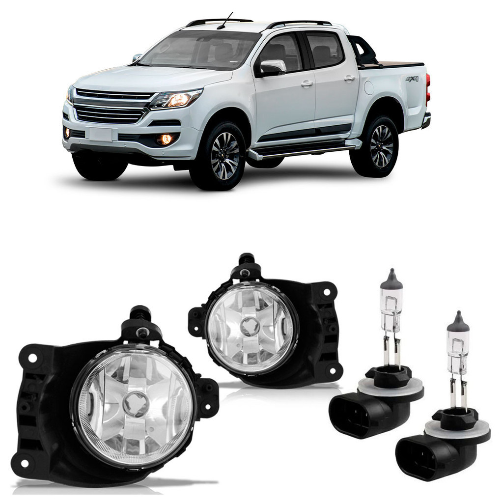Farol Milha Auxiliar S10 Trailblazer 2017 2018 2019 + Par Lâmpada Halógena H27